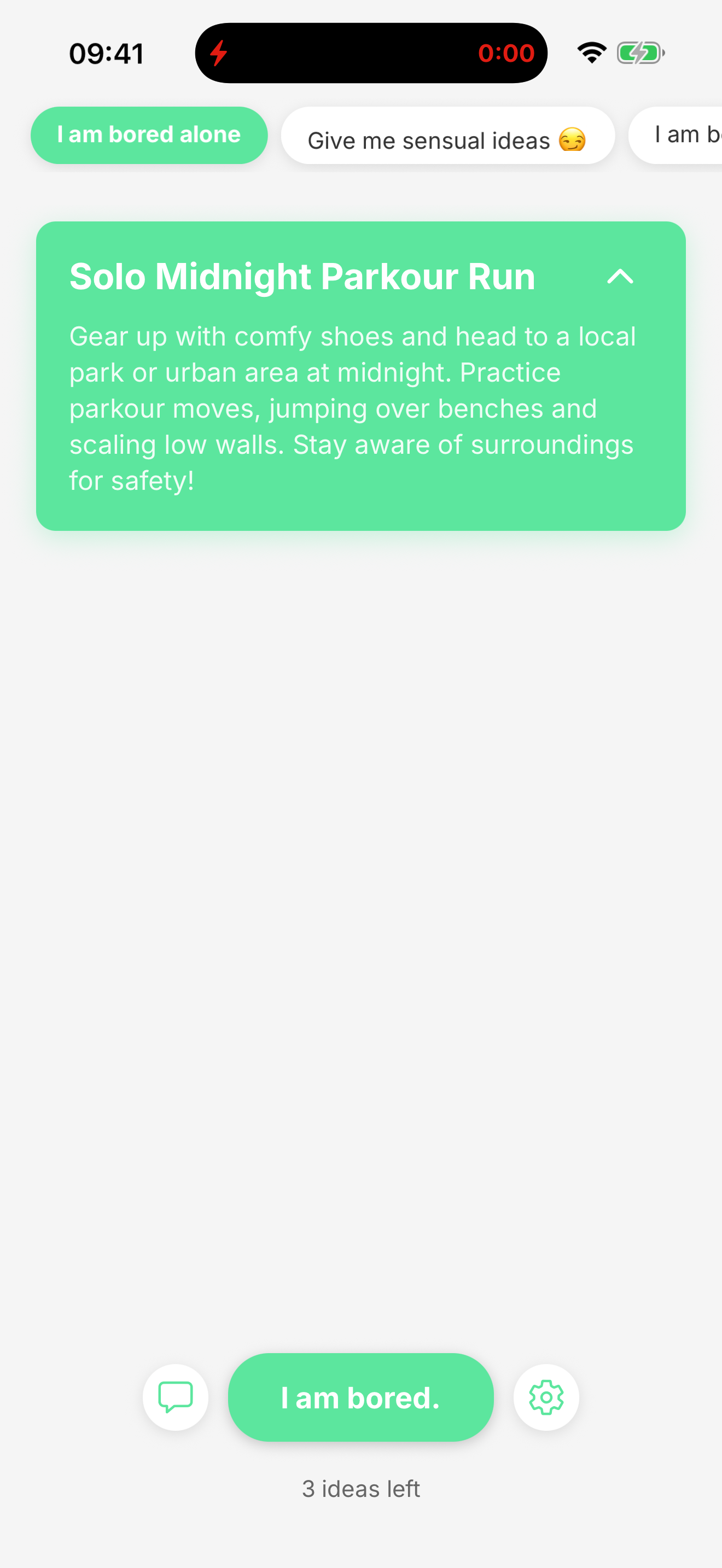 An idea open in the Bored app