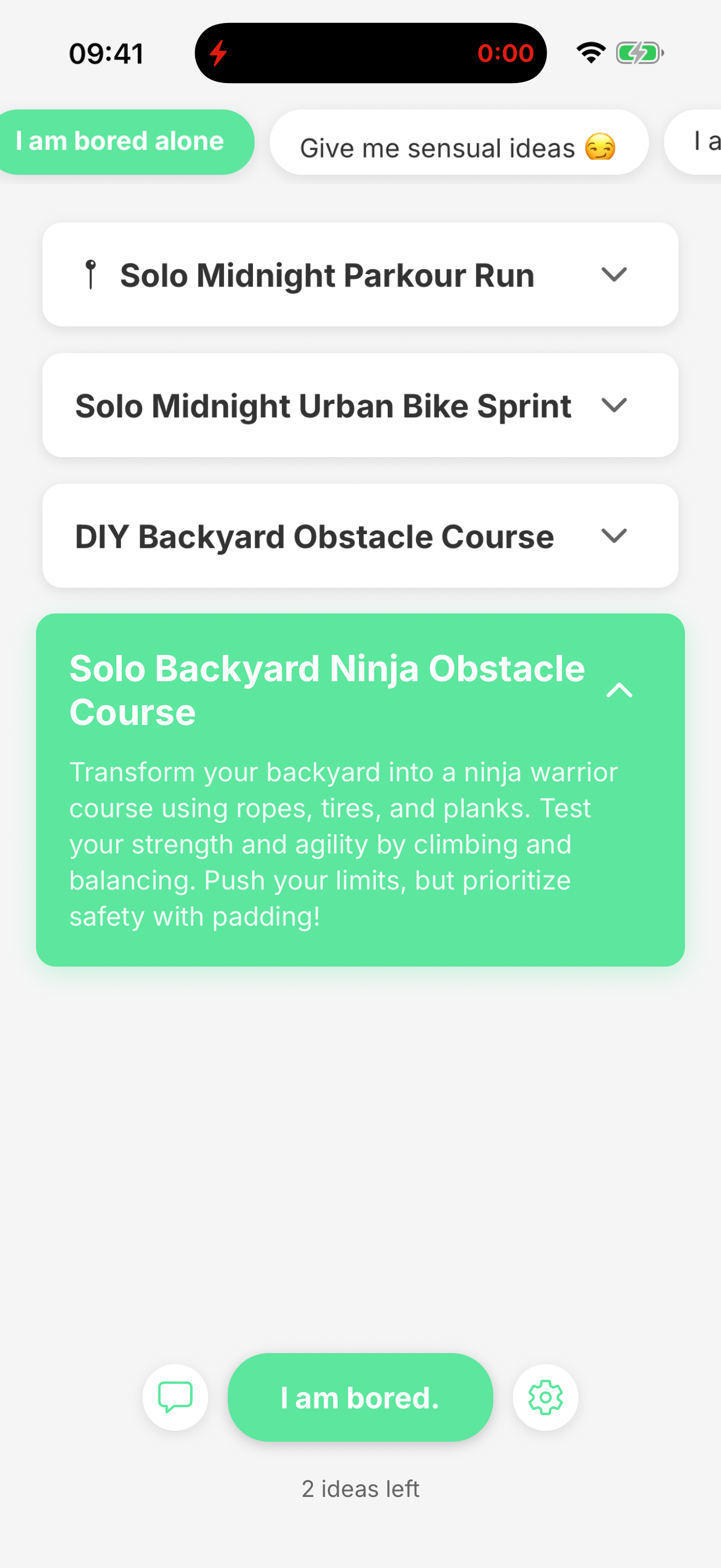 Several ideas with one pinned